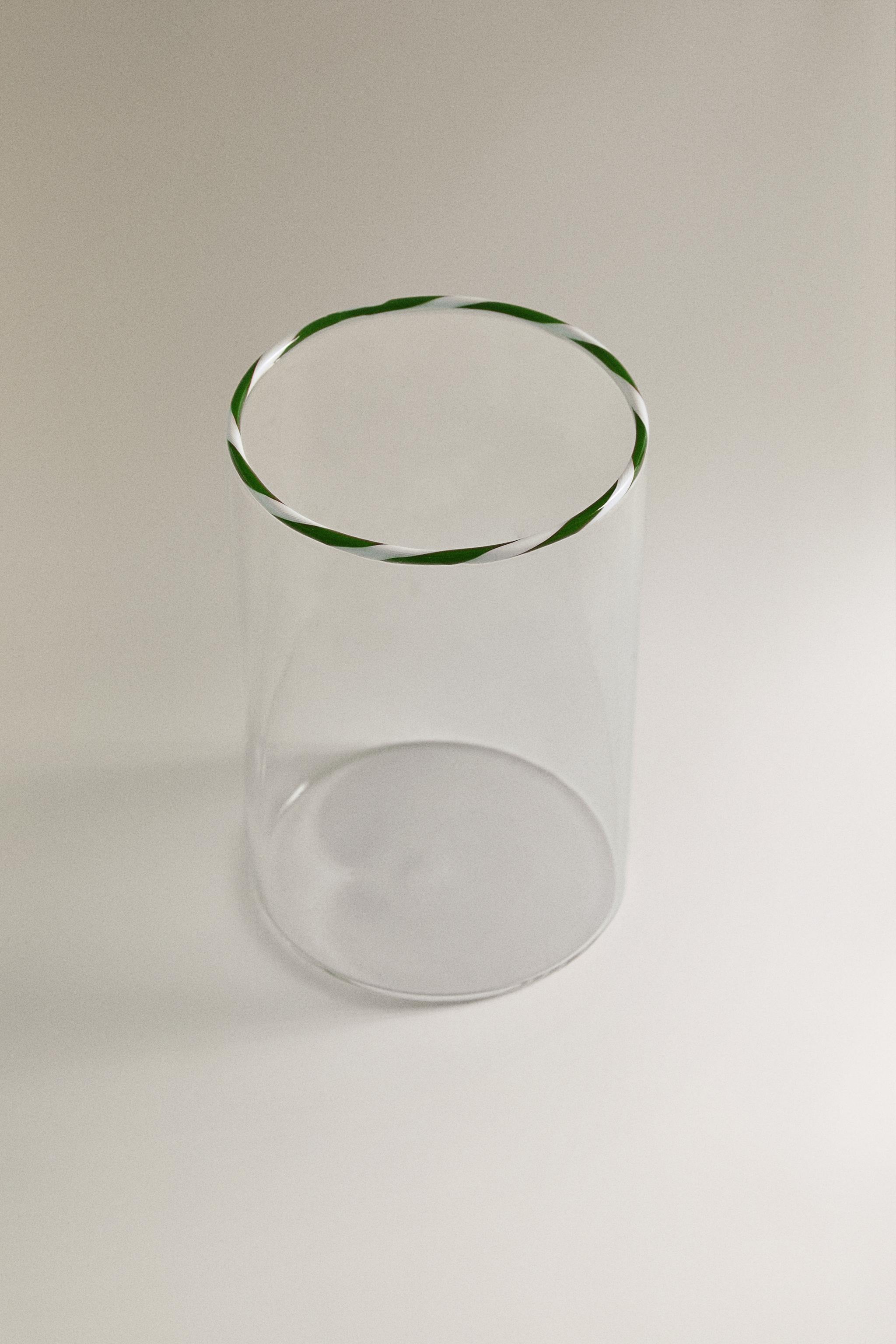 BOROSILICATE GLASS TUMBLER CANDY CANE CHRISTMAS